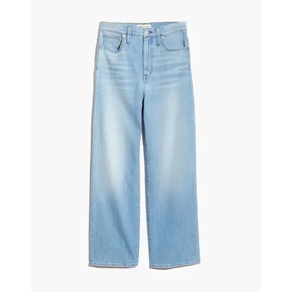 Madewell Slim Wide Leg Jeans Size 27 Eastwick Blue Crop Stretch Denim Staple - Picture 6 of 14